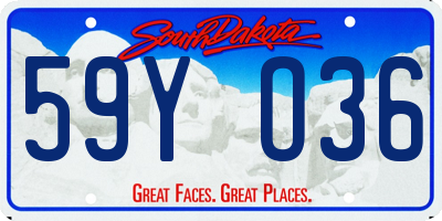 SD license plate 59YO36