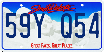 SD license plate 59YQ54