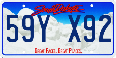 SD license plate 59YX92