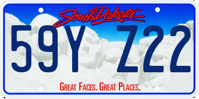 SD license plate 59YZ22