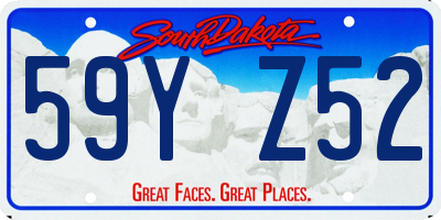 SD license plate 59YZ52