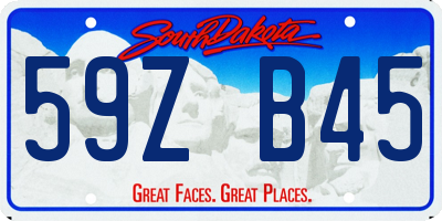 SD license plate 59ZB45