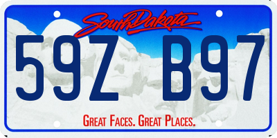 SD license plate 59ZB97