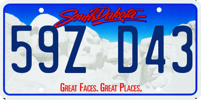 SD license plate 59ZD43