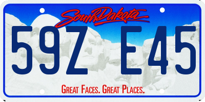 SD license plate 59ZE45