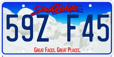 SD license plate 59ZF45