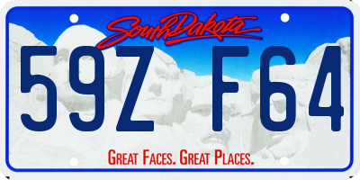 SD license plate 59ZF64