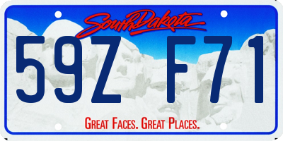 SD license plate 59ZF71