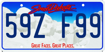 SD license plate 59ZF99