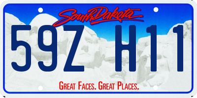 SD license plate 59ZH11
