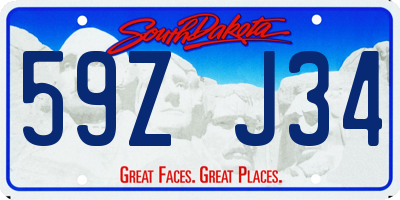 SD license plate 59ZJ34