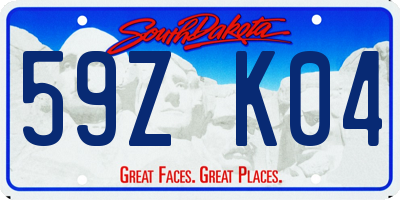 SD license plate 59ZK04