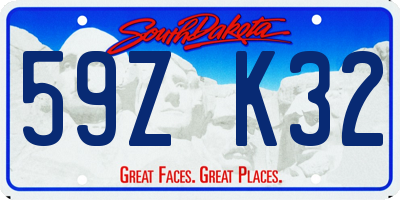 SD license plate 59ZK32