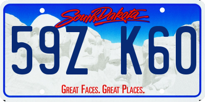 SD license plate 59ZK60