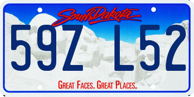 SD license plate 59ZL52