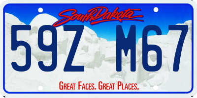 SD license plate 59ZM67