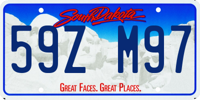 SD license plate 59ZM97