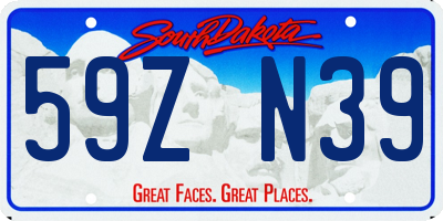 SD license plate 59ZN39