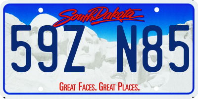 SD license plate 59ZN85