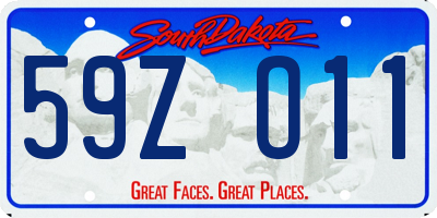 SD license plate 59ZO11
