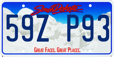 SD license plate 59ZP93