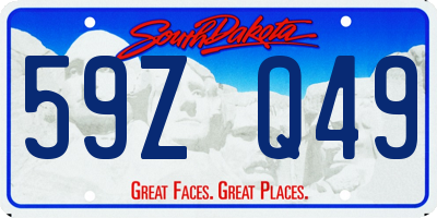 SD license plate 59ZQ49