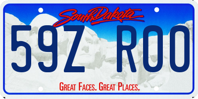 SD license plate 59ZR00