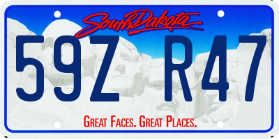 SD license plate 59ZR47