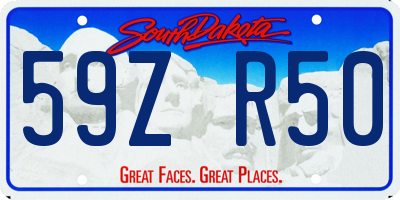 SD license plate 59ZR50