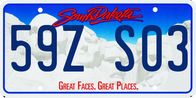 SD license plate 59ZS03