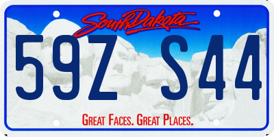SD license plate 59ZS44