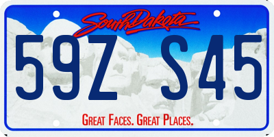 SD license plate 59ZS45