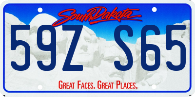 SD license plate 59ZS65