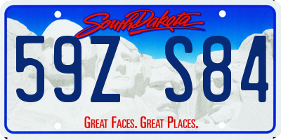 SD license plate 59ZS84
