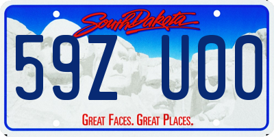 SD license plate 59ZU00
