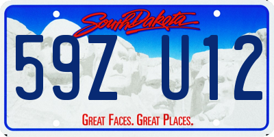 SD license plate 59ZU12