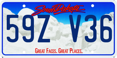 SD license plate 59ZV36