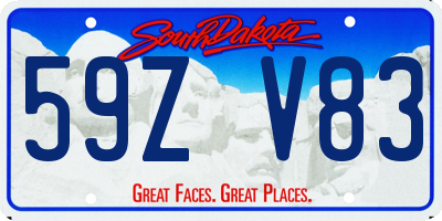 SD license plate 59ZV83