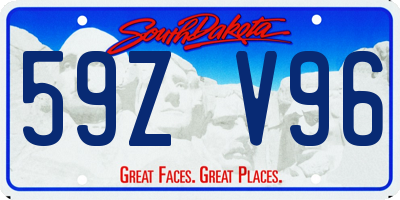 SD license plate 59ZV96