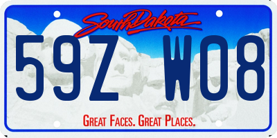 SD license plate 59ZW08