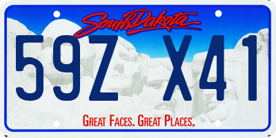 SD license plate 59ZX41