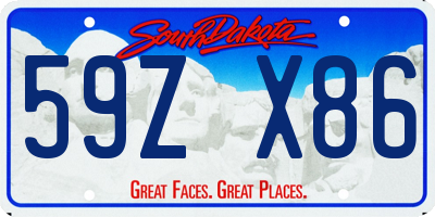 SD license plate 59ZX86