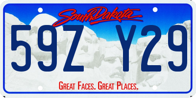 SD license plate 59ZY29