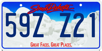 SD license plate 59ZZ21