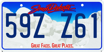 SD license plate 59ZZ61