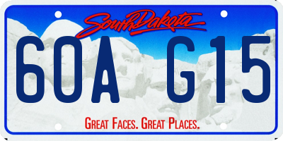 SD license plate 60AG15