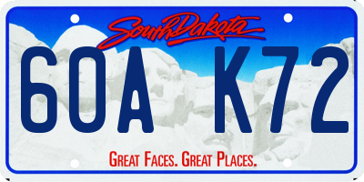 SD license plate 60AK72