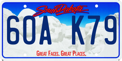 SD license plate 60AK79