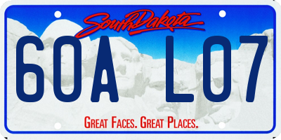 SD license plate 60AL07