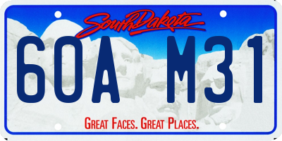 SD license plate 60AM31
